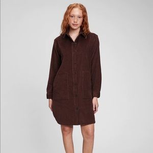 Oversized corduroy shacket style dress
